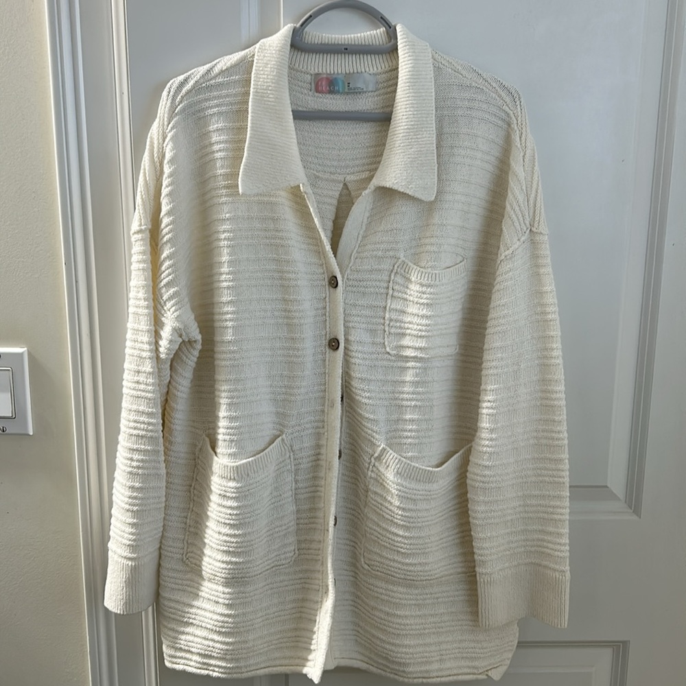 Free People Beach Cream Cardigan